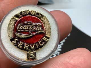 “coca - Cola” Large Heavy 5 Years Of Service Award Pin.  Old Design.