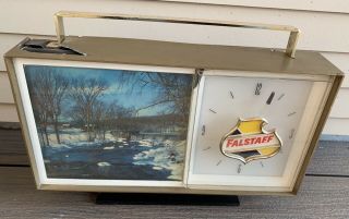 Vtg 60s Falstaff Beer Clock Motion Lamp Light Sign Parts