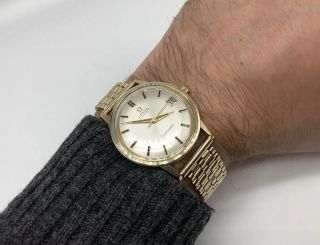 Vintage 9k 9ct Solid 375 Gold Omega Seamaster Automatic Mens Watch