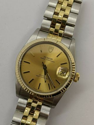 Tudor Prince Oysterdate 74033 Stainless Steel & 18k Gold Automatic Watch - 34mm