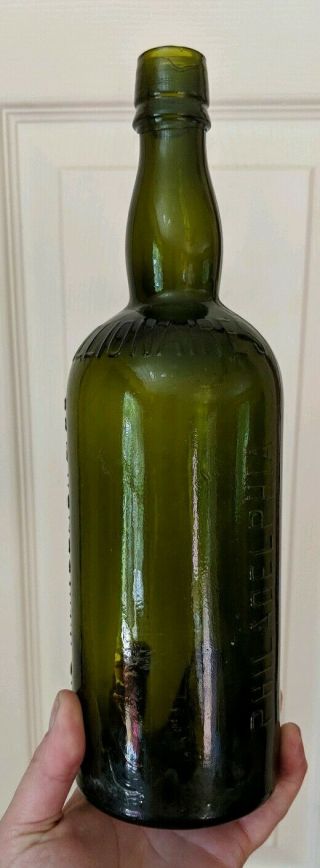 Millionaires Club Isaac Mansbach & Co Applied Top Whiskey Bottle Philadelphia Pa