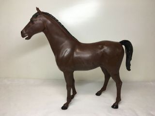 Vintage 1965 Louis Marx Johnny West Dark Brown Thunderbolt Horse Toy Figure 13”
