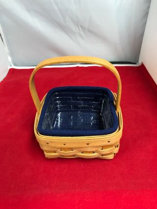 Longaberger Coaster Basket With Navy Liner And Protector