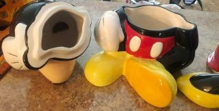 Set of 2 Retro Vintage Disney Mickey & Minnie Mouse ceramic kitchen cookie Jars 3
