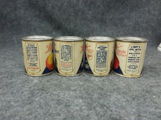 4 LIBBY Miniature Air Filled Play Store or Salesman Sample Advertising Tins OLD 2