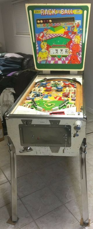 Vintage 1962 Gottlieb Rack - A - Ball Pinball Machine With Pool Themed Playfield