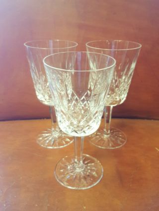 Set Of 3 Waterford Crystal Lismore 6 7/8 " Water Goblet,  Glass Made In Ireland