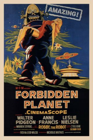 Vintage - Forbidden Planet Movie Poster 12 " X 18 "