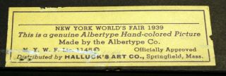 1939 York Worlds Fair - Albertype Hand Colored Photo Orig Frame GM Building 2