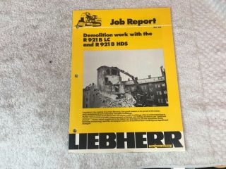Rare 1970s Liebherr 921b Hydraulic Excavator Dealer Brochure 7 Page