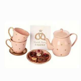6/12 Maileg Miniature Metal Mini Pinktea Pot,  Cups Biscuit Set B - Day Xmas Gift