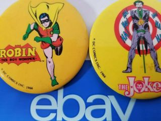 Pinback Button Dc Comics Vintage 1966 The Joker Robin The Boy Wonder