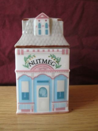 1989 Lenox Spice Village Nutmeg Jar Porcelain House