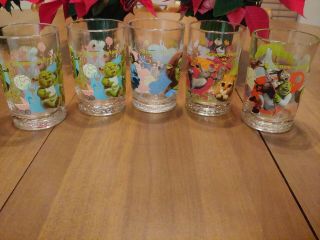 Shrek The Third Glasses Set Of 4 Plus 1 Spare