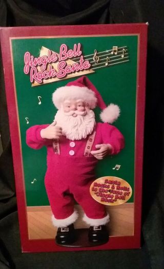 Jingle Bell Rock Santa 1998 Box Animated Dancing Christmas