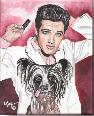 Chinese Crested Elvis Art Print 8x10 By L Royer 635 Biography Certificate Of A