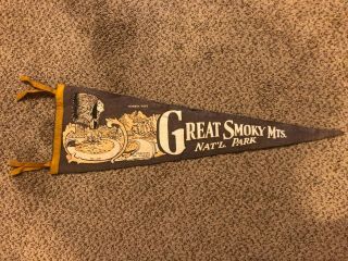 25 " Vintage (1950s) Great Smoky Mountains National Park Pennant