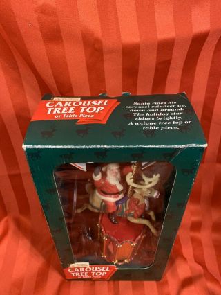 1997 MR CHRISTMAS CAROUSEL TREE TABLE TOP W/BOX GREAT SANTA ON REINDEER 2