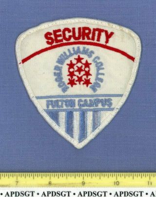 Roger Williams College Security Bristol Rhode Island Sheriff Campus Police Patch
