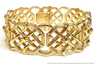 Schlumberger Tiffany Co 18k Yellow Gold Vintage Ladies Wide Heavy Bracelet 90g