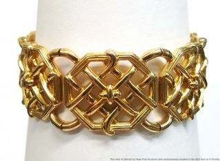 Schlumberger Tiffany Co 18K Yellow Gold Vintage Ladies Wide Heavy Bracelet 90g 2