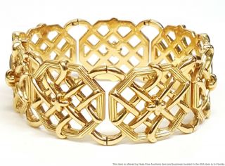 Schlumberger Tiffany Co 18K Yellow Gold Vintage Ladies Wide Heavy Bracelet 90g 3