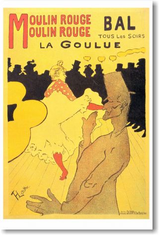 Henri De Toulouse - Lautrec - Moulin Rouge - Vintage Reprint Poster