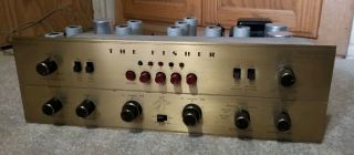 Vintage Fisher 400 - Cx - 2 Stereo Tube Preamplifier Preamp Telefunken 12ax7