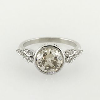 1.  75 Ct Vintage Antique Old European Cut Diamond Engagement Ring In Platinum