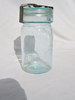 Vintage Pettit Westville Nj Fruit Mason Canning Jar Complete Pint 5 3/4