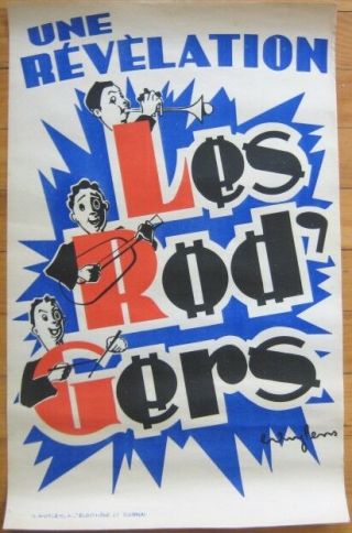1940s French Jazz Poster,  