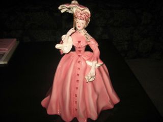 Florence Ceramics Vivian Doll With Umbrella - Salmon Dress