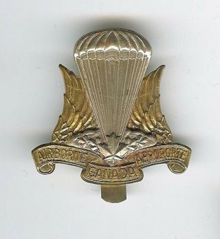 Modern Canadian Army Airborne Regiment Early Style Brass Cap Badge