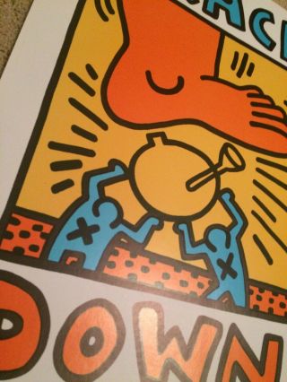 Rare Keith Haring Activist Awareness Crack Down Vintage Poster 1986 2