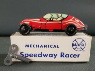 Vintage Marx Mechanical Speedway Racer With Box And Key