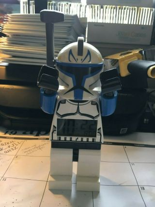Lego Star Wars Clone Captain Rex Digital Alarm Clock 9”,  Light