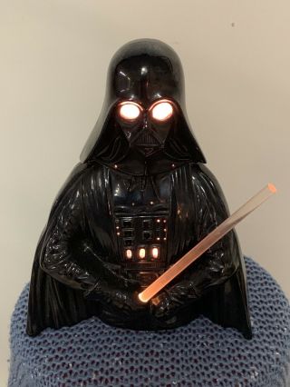 Vintage Star Wars Darth Vader Ceramic Lamp Complete W/lightsaber 1977