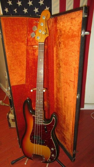 Vintage 1969 Fender Precision Bass P - Bass w/ Case 1 Owner 2