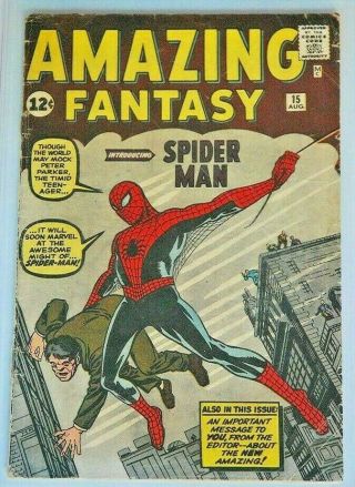 Vintage Fantasy 15 1st Spiderman Appearance Marvel Comic 1962 Good Cond
