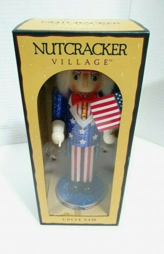 Nutcracker Decorative Uncle Sam Patriotic American Flag Vintage 1999 12 " Tall