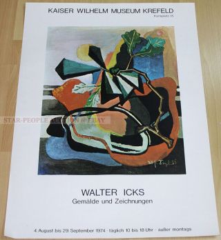 German Exhibition Poster 1974 - Walter Icks - Paintings And Drawings Art Print