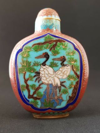Old Chinese Cloisonne Enamelled Metal Snuff Bottle