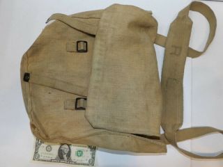 Ww2 1944 British Khaki Tan Web Canvas Musette Bag
