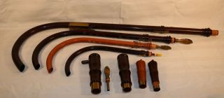 Vintage Moeck Steinkopf Crumhorns,  Bass,  Tenor,  Alto,  Soprano,  Wooden,  Needs Tlc