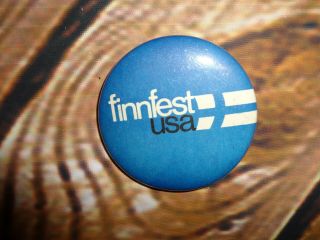 Vintage Finnfest Finn Fest Usa Blue White Pin Button 2 1/4 "