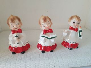 Vintage Josef Originals Figurine Japan Christmas Boys Carolers