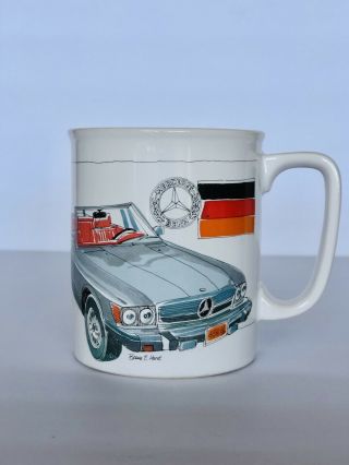 Vintage Mercedes Benz Convertible 450sl Coffee Cup Artwork By Bruce E.  Hart Ghc
