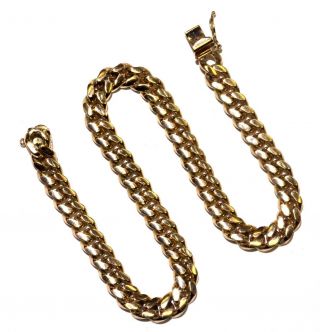 14k Yellow Gold Curb Link Bracelet 29.  5g 9 1/4 " Vintage 6.  12mm Mens Gents