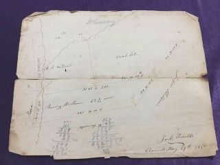 0riginal 1840 Survey By Jacob Turrell Of Certain Lands In Choconut,  Pennsylvania