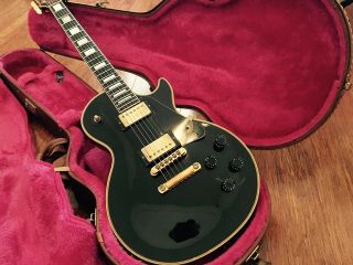 Vintage 1990 Gibson Usa Les Paul Custom Black Beauty W/ Hsc.  Ebony